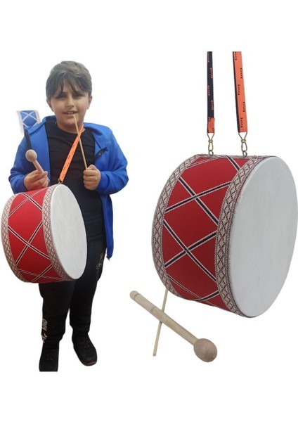 Büyük Boy Deri DAVUL(32CM) Ilkokulların Tercihi Gösteri Davulu