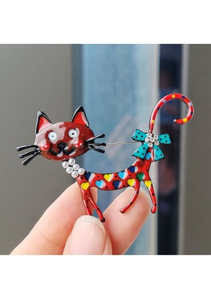 Sevimli Kırmızı Kedi Broş fiyatları