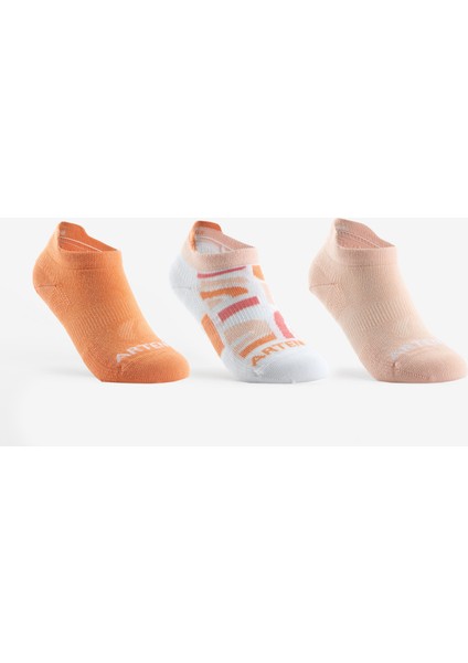 Artengo Çocuk Tenis Çorabı - Kısa Konç - 3 Çift - Turuncu/Pembe - Artengo RS 160
