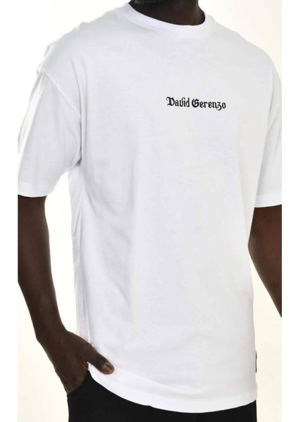 Erkek Sırt Baskılı Pamuk Kalın Dokulu T-Shirt fırsatları