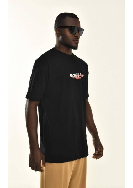 Erkek Secret Baskılı Pamuk Kalın Dokulu T-Shirt