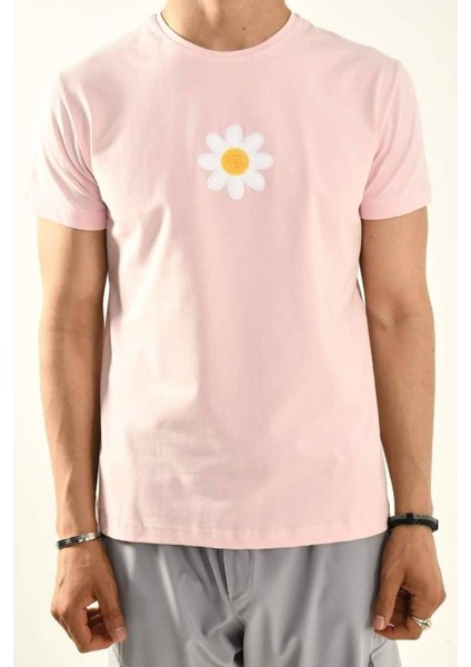 Papatya Nakış Detaylı Bisiklet Yaka T Shirt fiyatları