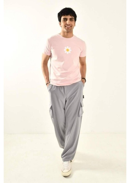 Papatya Nakış Detaylı Bisiklet Yaka T Shirt indirimleri