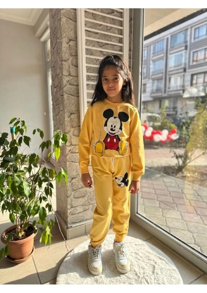Mickey Mouse Detaylı Kız ve Erkek Çocuk Tarz Eşofman Takımı