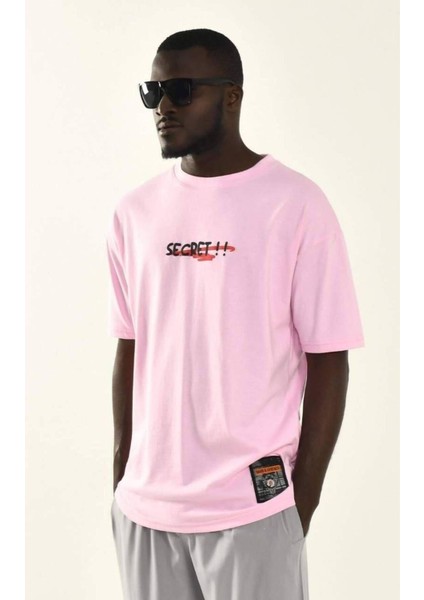 Erkek Secret Baskılı Pamuk Kalın Dokulu T-Shirt