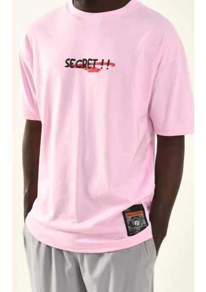 Erkek Secret Baskılı Pamuk Kalın Dokulu T-Shirt