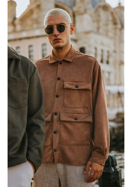 Taba Süet Dokulu Çıt Çıt Kapamalı Cep Detay Ceket fırsatları