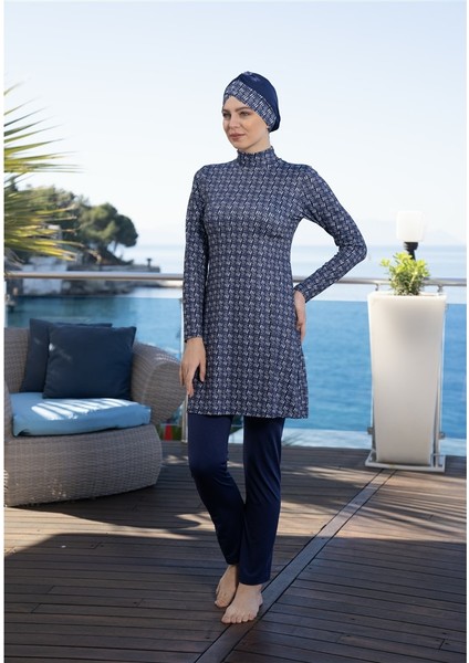 Battal Dijital Baskı Tam Kapalı Büyük Beden Tesettür Mayo fiyatları