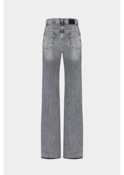 High Waist Wed Leg Kar Yıkama Geniş Paça Dikişsiz Jean fiyatları