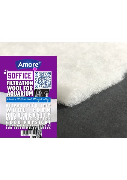 Akvaryum 60 gr Silikonsuz Filtre Elyafı 24X240CM Soffice