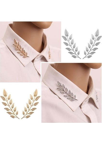 Gümüş Tarzı Yaprak Kadın Giysileri Için 1 Çift Vintage Melek Kanatları Yaprak Broş Gömlek Takımı Şıklık Erkek Gömlek Yaka Broş Takı (Yurt Dışından) modelleri