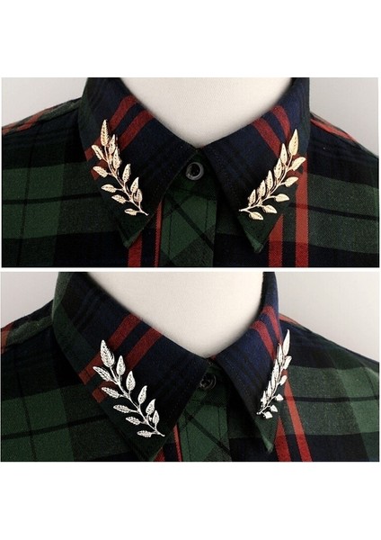 Gümüş Tarzı Yaprak Kadın Giysileri Için 1 Çift Vintage Melek Kanatları Yaprak Broş Gömlek Takımı Şıklık Erkek Gömlek Yaka Broş Takı (Yurt Dışından) fırsatları