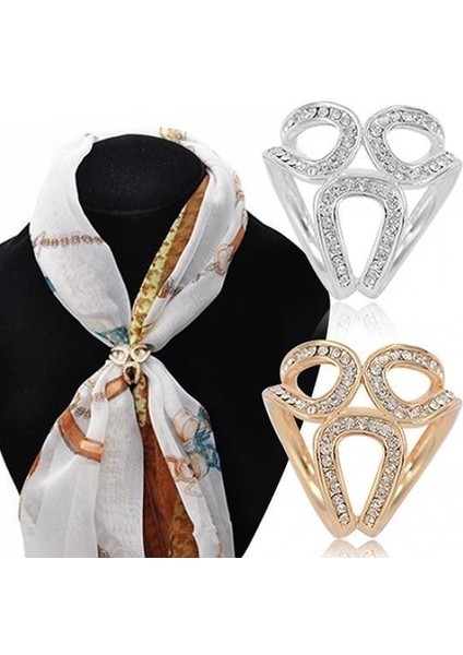 Gümüş Tarzı Ipek Eşarp Tokası Tutucu Taşlı Taç Halka Ip Broş Eşarp Tokası Toka Takı Hediye (Yurt Dışından) modelleri