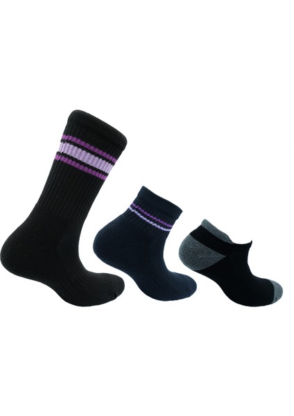 Kadın Pamuklu Spor Çorap 3 Farklı Boy - 3'lü Paket