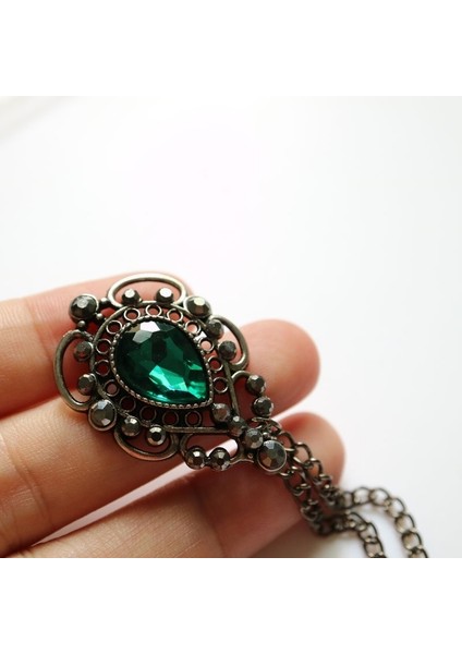 Yeşil Stil Erkekler Için Vintage Su Damlası Yaka Kemerli Broş, Kore Takım Gömlek Yaka Tokası Iğne ve Broşlar Erkek Takı (Yurt Dışından)