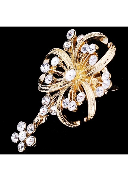 1 Bilgisayar Vintage Stil Inci ve Kristal Altın Tonlu Pin Broş Düğün Parti Hediye (Yurt Dışından)