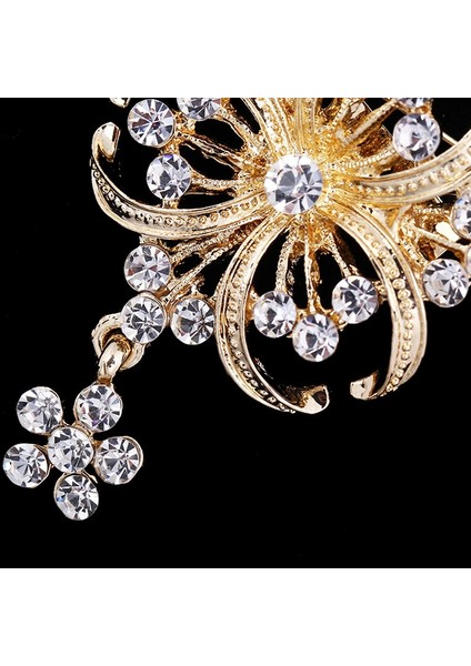1 Bilgisayar Vintage Stil Inci ve Kristal Altın Tonlu Pin Broş Düğün Parti Hediye (Yurt Dışından)