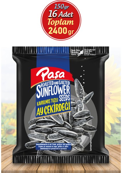 Paşa Kuruyemiş Siyah Ay Çekirdeği 150 gr x 16 Adet (TOPLAM 2400 gr)