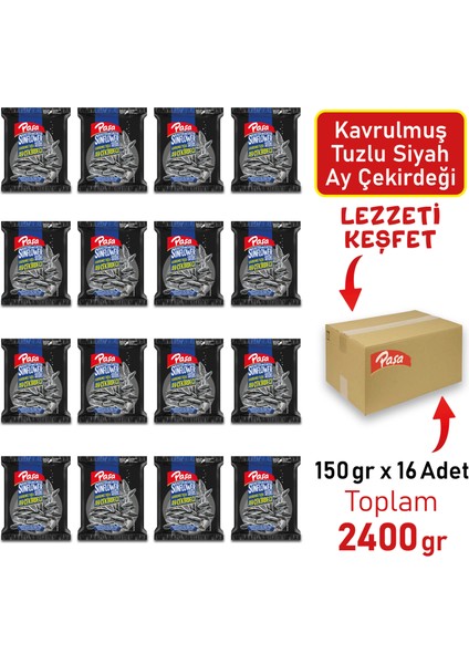 Paşa Kuruyemiş Siyah Ay Çekirdeği 150 gr x 16 Adet (TOPLAM 2400 gr)