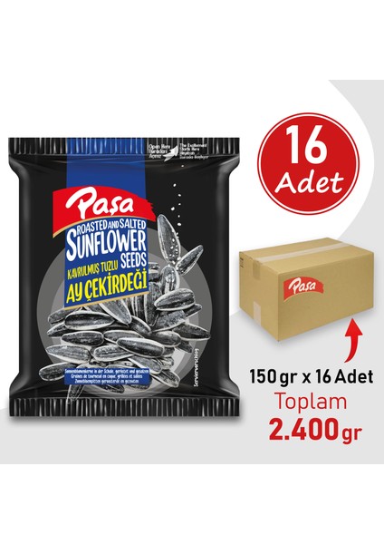 Paşa Kuruyemiş Siyah Ay Çekirdeği 150 gr x 16 Adet (TOPLAM 2400 gr)