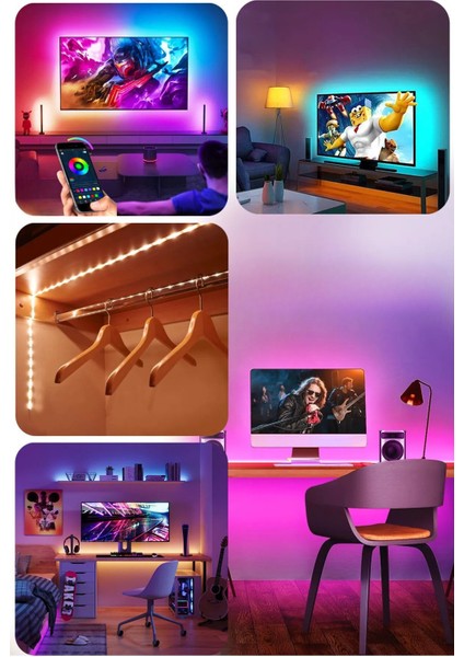 Telefon Kontrollü- Rgb Şerit LED Tak Çalıştır 5 Metre