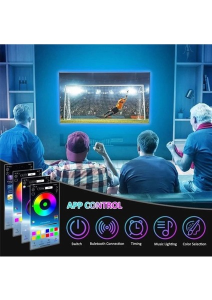 Telefon Kontrollü- Rgb Şerit LED Tak Çalıştır 5 Metre