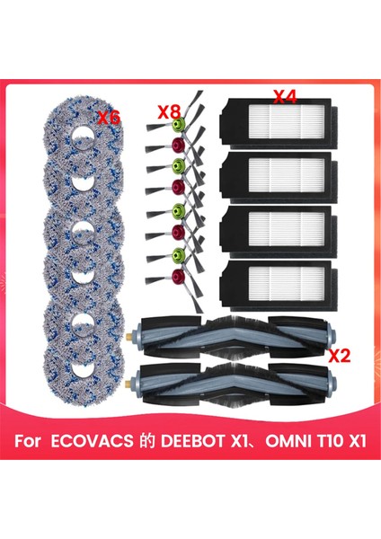 Ana Yan Fırça Filtre Pedleri X1, Omnı T10 Turbo Vakum Yedek Temizleme Kitlerine Uygundur (Yurt Dışından)