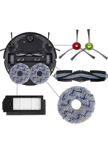 Ana Yan Fırça Filtre Pedleri X1, Omnı T10 Turbo Vakum Yedek Temizleme Kitlerine Uygundur (Yurt Dışından)