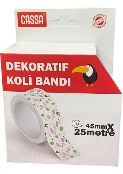 Dekoratif Koli Bandı  Kuğu  Desenli 45MM x 25 M ( 1 Adet )