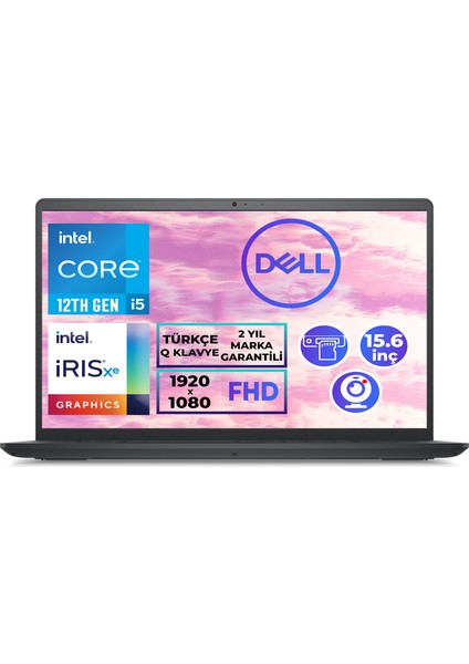 Inspiron 15 3520 I5-1235U 16GB 512GB SSD 15.6" Freedos Dizüstü Bilgisayar I352024052009U 002