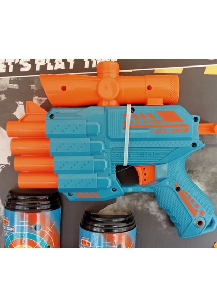 Sniper 4 Girişli Hedefli Dürbünlü Sünger Dart Atan Nerf Tabancası