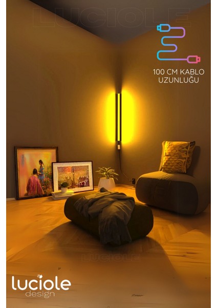 LED Abajur Aplik Gece Lambası Rgb Lambader 16 Renkli Uzaktan Kumandalı Işık 4 Animasyonlu Luciled1 fiyatları