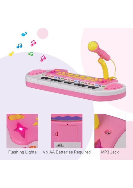Mikrofonlu 24 Tuşlu Mp3 Çalar Mini Piyano indirimleri