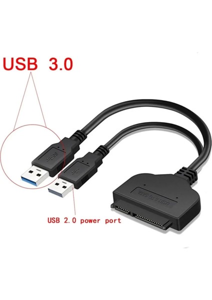 22 Pin Sata SSD HDD Bağlantı Kablosu USB 3.0 2.5" Sata Harici Disk Kablo USB 3.0 Sata