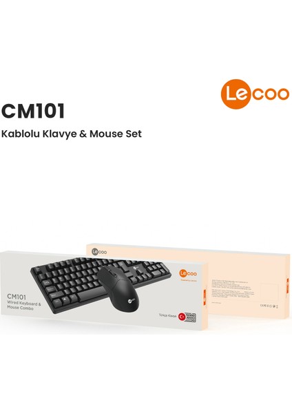 CM101 USB Kablolu Türkçe Q Klavye & Mouse Set Siyah