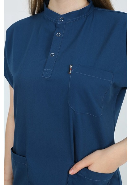 Plumeria Hakim Yaka Petrol Mavi Unisex Uniforma (Likralı) M - Takım - Hayır Isim Yazılmasın indirimleri