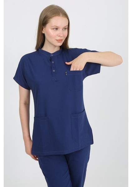 Plumeria Hakim Yaka Koyu Indigo Uniforma (Likralı) M - Takım - Hayır Isim Yazılmasın indirimleri