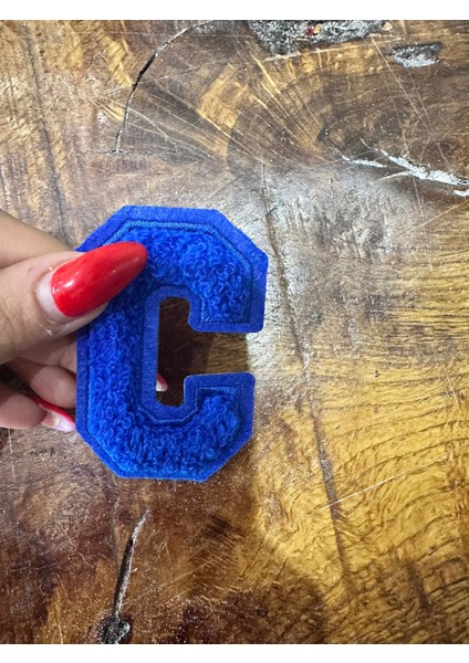 Punch Dokuma C Harfi Arma Dikiş Aplike 6x3 cm fiyatları