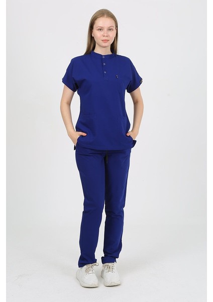 Plumeria Hakim Yaka Saks Mavi Uniforma (Likralı) M - Takım - Hayır Isim Yazılmasın modelleri