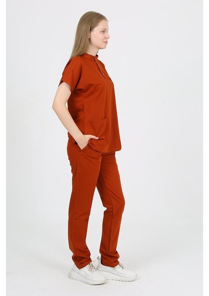 Plumeria Hakim Yaka Kiremit Uniforma (Likralı) M - Takım - Hayır Isim Yazılmasın fiyatları