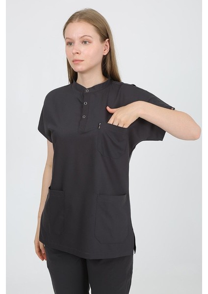 Plumeria Hakim Yaka Füme Uniforma (Likralı) M - Takım - Hayır Isim Yazılmasın indirimleri