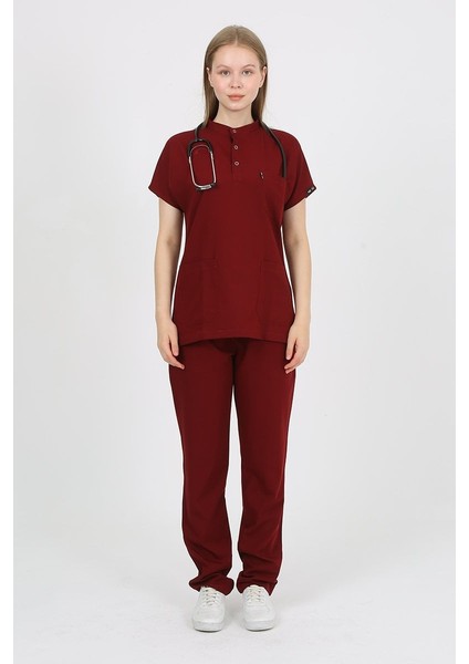 Plumeria Hakim Yaka Bordo Uniforma (Likralı) 2xs - Takım - Hayır Isim Yazılmasın fiyatları