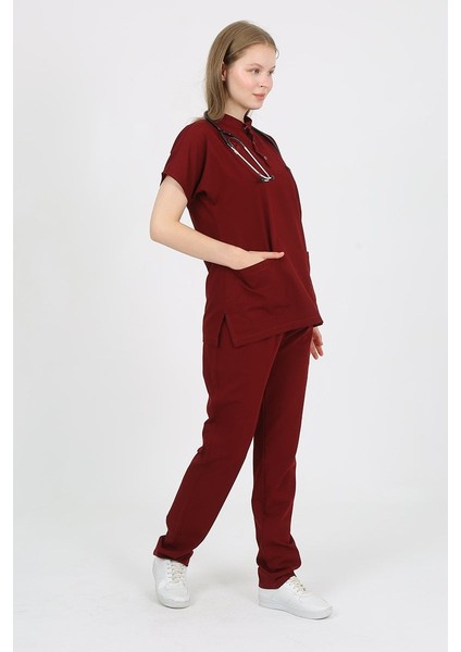 Plumeria Hakim Yaka Bordo Uniforma (Likralı) 2xs - Takım - Hayır Isim Yazılmasın modelleri