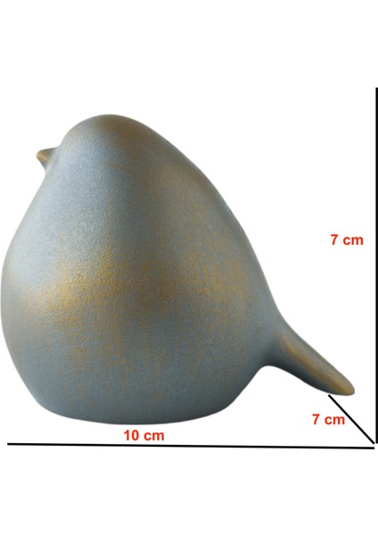 Dekoratif Tombul Kuş Soyut Biblo (Füme-Altın) Ev Hediyesi fiyatları