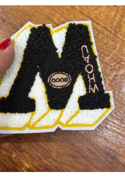 12X10 cm Punch Dokuma M Harfi Arma Dikiş Aplike fiyatları