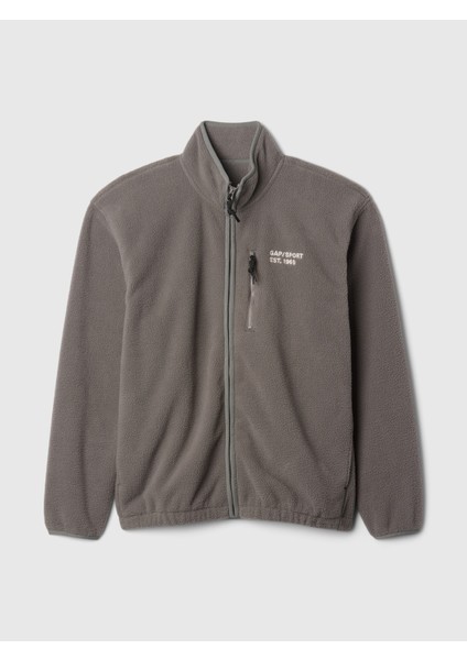 Erkek Gri Gap Logo Arctic Fleece Fermuarlı Ceket modelleri