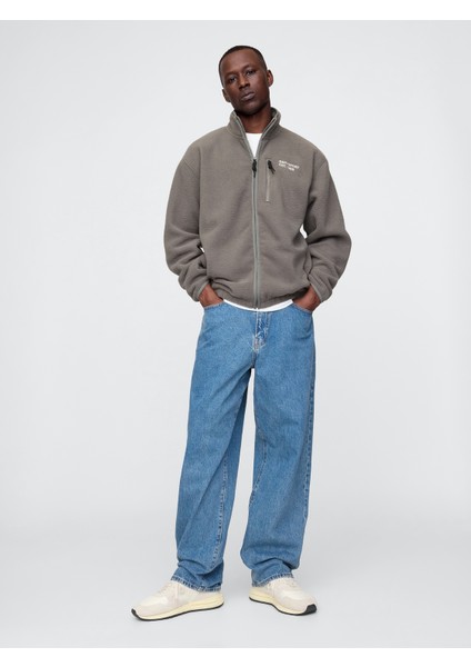 Erkek Gri Gap Logo Arctic Fleece Fermuarlı Ceket indirimleri