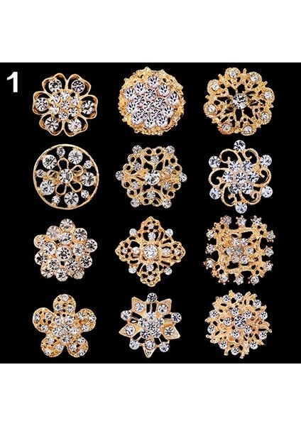 Çok Renkli Stil Çiçek Delikli Parlak Taşlı Düğün Gelin Eşarp Broşu Xmas Hediyesi (Yurt Dışından) modelleri