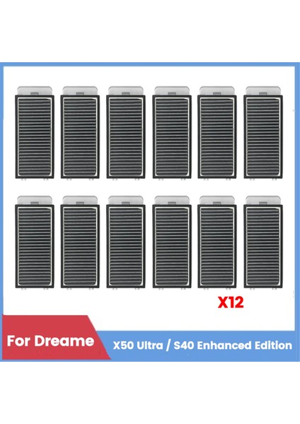 X50 Ultra / S40 Enhanced Edition Vakum Ataşmanları Için 12 Adet Hepa Filtresi Yedek Parçalar Yıkanabilir Filtre (Yurt Dışından)