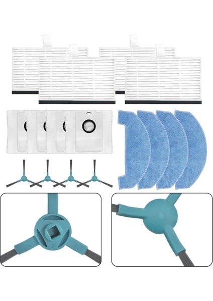 2499 Ultra Home Advanced Robot Süpürge Yan Fırça Hepa Filtre Paspas Bezi Toz Torbaları (Yurt Dışından)